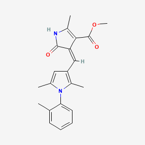 molecular formula C21H22N2O3 B3513061 methyl (4Z)-4-{[2,5-dimethyl-1-(2-methylphenyl)-1H-pyrrol-3-yl]methylidene}-2-methyl-5-oxo-4,5-dihydro-1H-pyrrole-3-carboxylate 