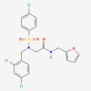 2-[(4-chlorophenyl)sulfonyl-[(2,4-dichlorophenyl)methyl]amino]-N-(furan-2-ylmethyl)acetamide