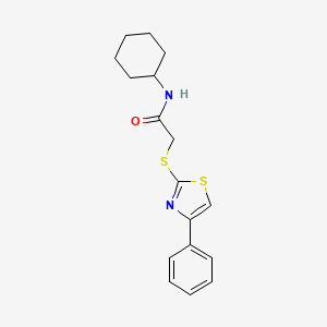 N-cyclohexyl-2-[(4-phenyl-1,3-thiazol-2-yl)sulfanyl]acetamide