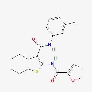 molecular formula C21H20N2O3S B3513106 N-[3-[(3-methylphenyl)carbamoyl]-4,5,6,7-tetrahydro-1-benzothiophen-2-yl]furan-2-carboxamide 