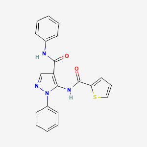 molecular formula C21H16N4O2S B3513127 N,1-diphenyl-5-[(2-thienylcarbonyl)amino]-1H-pyrazole-4-carboxamide 