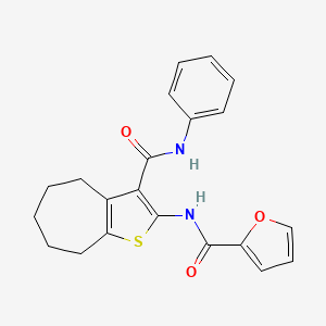 N-[3-(PHENYLCARBAMOYL)-4H,5H,6H,7H,8H-CYCLOHEPTA[B]THIOPHEN-2-YL]FURAN-2-CARBOXAMIDE