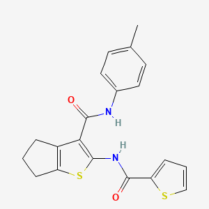 molecular formula C20H18N2O2S2 B3513183 N-{3-[(4-METHYLPHENYL)CARBAMOYL]-4H,5H,6H-CYCLOPENTA[B]THIOPHEN-2-YL}THIOPHENE-2-CARBOXAMIDE 