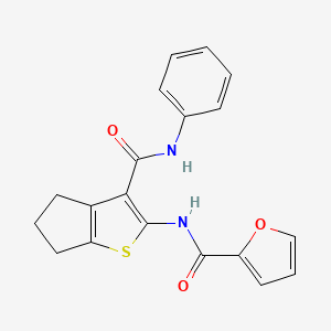 molecular formula C19H16N2O3S B3513202 N-[3-(anilinocarbonyl)-5,6-dihydro-4H-cyclopenta[b]thien-2-yl]-2-furamide 