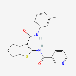 N-(3-(m-Tolylcarbamoyl)-5,6-dihydro-4H-cyclopenta[b]thiophen-2-yl)nicotinamide