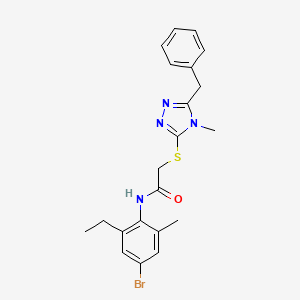 2-[(5-benzyl-4-methyl-4H-1,2,4-triazol-3-yl)thio]-N-(4-bromo-2-ethyl-6-methylphenyl)acetamide