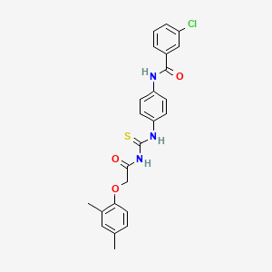 molecular formula C24H22ClN3O3S B3513234 3-chloro-N-{4-[({[(2,4-dimethylphenoxy)acetyl]amino}carbonothioyl)amino]phenyl}benzamide 