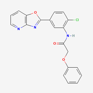 molecular formula C20H14ClN3O3 B3513246 N-[2-chloro-5-([1,3]oxazolo[4,5-b]pyridin-2-yl)phenyl]-2-phenoxyacetamide 