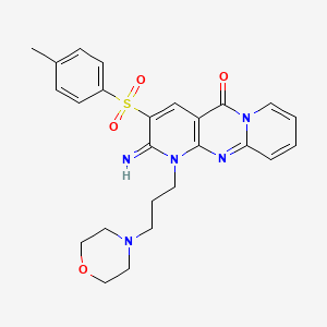 6-imino-5-(4-methylphenyl)sulfonyl-7-(3-morpholin-4-ylpropyl)-1,7,9-triazatricyclo[8.4.0.03,8]tetradeca-3(8),4,9,11,13-pentaen-2-one