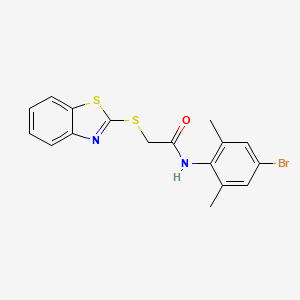 molecular formula C17H15BrN2OS2 B3513261 2-(1,3-benzothiazol-2-ylsulfanyl)-N-(4-bromo-2,6-dimethylphenyl)acetamide 