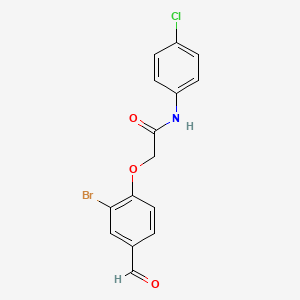 molecular formula C15H11BrClNO3 B3513266 2-(2-bromo-4-formylphenoxy)-N-(4-chlorophenyl)acetamide 