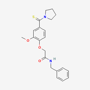 N-benzyl-2-[2-methoxy-4-(1-pyrrolidinylcarbonothioyl)phenoxy]acetamide