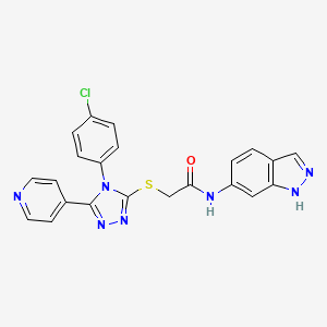 molecular formula C22H16ClN7OS B3513329 2-{[4-(4-chlorophenyl)-5-(4-pyridinyl)-4H-1,2,4-triazol-3-yl]thio}-N-1H-indazol-6-ylacetamide CAS No. 476483-73-5