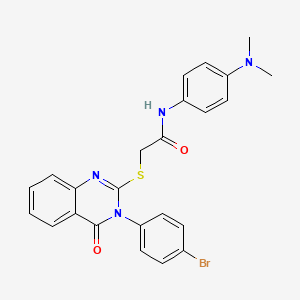 molecular formula C24H21BrN4O2S B3513341 2-{[3-(4-bromophenyl)-4-oxo-3,4-dihydroquinazolin-2-yl]sulfanyl}-N-[4-(dimethylamino)phenyl]acetamide 