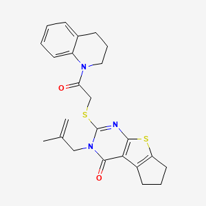 2-{[2-(3,4-dihydro-1(2H)-quinolinyl)-2-oxoethyl]thio}-3-(2-methyl-2-propen-1-yl)-3,5,6,7-tetrahydro-4H-cyclopenta[4,5]thieno[2,3-d]pyrimidin-4-one