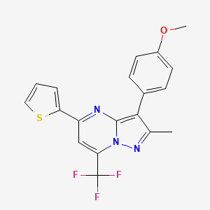 3-(4-Methoxyphenyl)-2-methyl-5-(thiophen-2-yl)-7-(trifluoromethyl)pyrazolo[1,5-a]pyrimidine