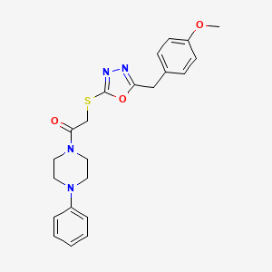 1-({[5-(4-methoxybenzyl)-1,3,4-oxadiazol-2-yl]thio}acetyl)-4-phenylpiperazine