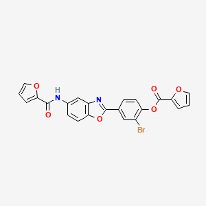 molecular formula C23H13BrN2O6 B3513370 2-bromo-4-[5-(2-furoylamino)-1,3-benzoxazol-2-yl]phenyl 2-furoate 