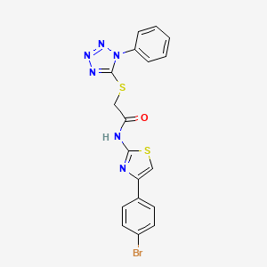 N-[4-(4-bromophenyl)-1,3-thiazol-2-yl]-2-[(1-phenyl-1H-tetrazol-5-yl)sulfanyl]acetamide