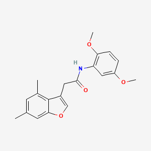 molecular formula C20H21NO4 B3513391 N-(2,5-dimethoxyphenyl)-2-(4,6-dimethyl-1-benzofuran-3-yl)acetamide 