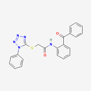 molecular formula C22H17N5O2S B3513399 N-(2-benzoylphenyl)-2-[(1-phenyl-1H-tetrazol-5-yl)thio]acetamide 