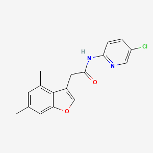 molecular formula C17H15ClN2O2 B3513405 N-(5-chloro-2-pyridinyl)-2-(4,6-dimethyl-1-benzofuran-3-yl)acetamide 