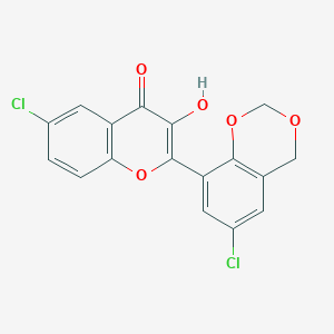 molecular formula C17H10Cl2O5 B3513409 6-chloro-2-(6-chloro-4H-1,3-benzodioxin-8-yl)-3-hydroxy-4H-chromen-4-one 