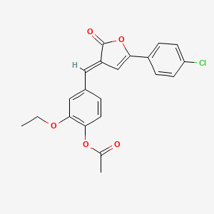 4-{(E)-[5-(4-chlorophenyl)-2-oxofuran-3(2H)-ylidene]methyl}-2-ethoxyphenyl acetate