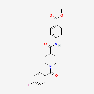 molecular formula C21H21FN2O4 B3513430 Methyl 4-[1-(4-fluorobenzoyl)piperidine-4-amido]benzoate 