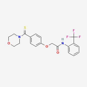 molecular formula C20H19F3N2O3S B3513437 2-[4-(4-morpholinylcarbonothioyl)phenoxy]-N-[2-(trifluoromethyl)phenyl]acetamide 