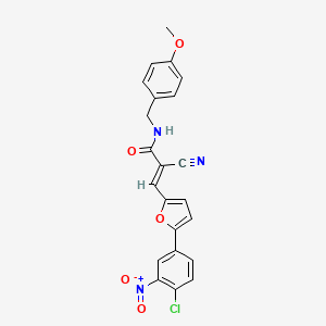 (2E)-3-[5-(4-chloro-3-nitrophenyl)furan-2-yl]-2-cyano-N-(4-methoxybenzyl)prop-2-enamide