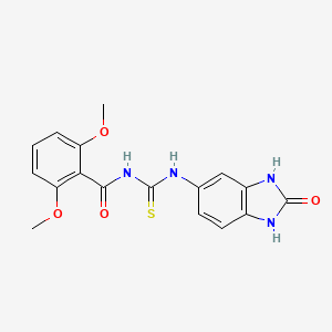 2,6-dimethoxy-N-{[(2-oxo-2,3-dihydro-1H-benzimidazol-5-yl)amino]carbonothioyl}benzamide