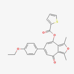 molecular formula C24H20O5S B3513494 6-(4-ethoxyphenyl)-1,3-dimethyl-4-oxo-4H-cyclohepta[c]furan-8-yl thiophene-2-carboxylate 