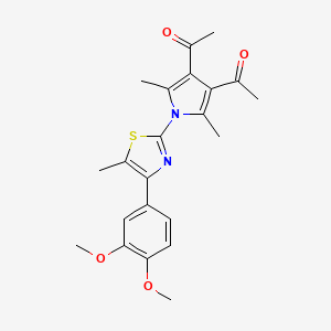 1,1'-{1-[4-(3,4-dimethoxyphenyl)-5-methyl-1,3-thiazol-2-yl]-2,5-dimethyl-1H-pyrrole-3,4-diyl}diethanone