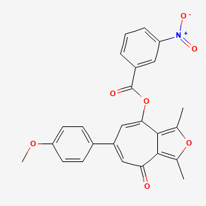 6-(4-methoxyphenyl)-1,3-dimethyl-4-oxo-4H-cyclohepta[c]furan-8-yl 3-nitrobenzoate