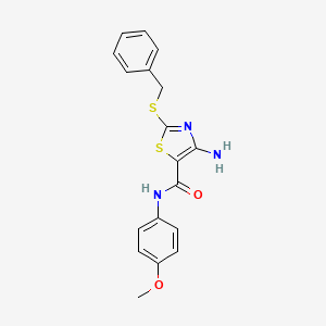 molecular formula C18H17N3O2S2 B3513511 4-amino-2-(benzylthio)-N-(4-methoxyphenyl)-1,3-thiazole-5-carboxamide 