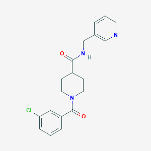 molecular formula C19H20ClN3O2 B3513512 1-(3-chlorobenzoyl)-N-(pyridin-3-ylmethyl)piperidine-4-carboxamide 