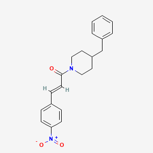 molecular formula C21H22N2O3 B3513530 4-benzyl-1-[3-(4-nitrophenyl)acryloyl]piperidine 