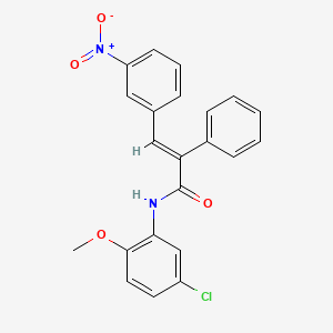 molecular formula C22H17ClN2O4 B3513539 N-(5-chloro-2-methoxyphenyl)-3-(3-nitrophenyl)-2-phenylacrylamide 