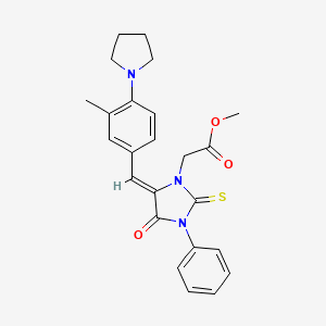 methyl {5-[3-methyl-4-(1-pyrrolidinyl)benzylidene]-4-oxo-3-phenyl-2-thioxo-1-imidazolidinyl}acetate