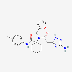 molecular formula C23H28N6O3 B3513612 1-[2-(3-AMINO-1H-1,2,4-TRIAZOL-5-YL)-N-[(FURAN-2-YL)METHYL]ACETAMIDO]-N-(4-METHYLPHENYL)CYCLOHEXANE-1-CARBOXAMIDE 