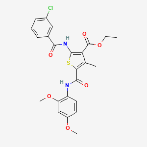 molecular formula C24H23ClN2O6S B3513642 Ethyl 2-(3-chlorobenzamido)-5-[(2,4-dimethoxyphenyl)carbamoyl]-4-methylthiophene-3-carboxylate 