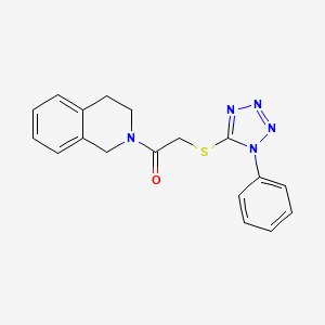 2-{[(1-phenyl-1H-tetrazol-5-yl)thio]acetyl}-1,2,3,4-tetrahydroisoquinoline