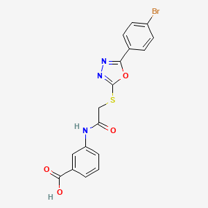 3-[({[5-(4-bromophenyl)-1,3,4-oxadiazol-2-yl]thio}acetyl)amino]benzoic acid