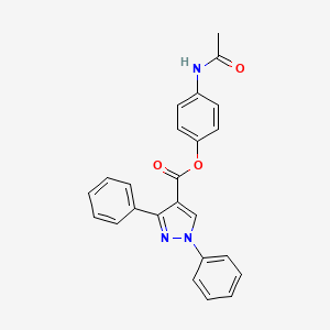 molecular formula C24H19N3O3 B3513751 4-(acetylamino)phenyl 1,3-diphenyl-1H-pyrazole-4-carboxylate 