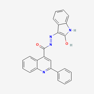 N'-(2-oxo-1,2-dihydro-3H-indol-3-ylidene)-2-phenyl-4-quinolinecarbohydrazide