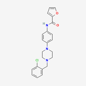 molecular formula C22H22ClN3O2 B3513815 N-{4-[4-(2-chlorobenzyl)piperazin-1-yl]phenyl}furan-2-carboxamide 