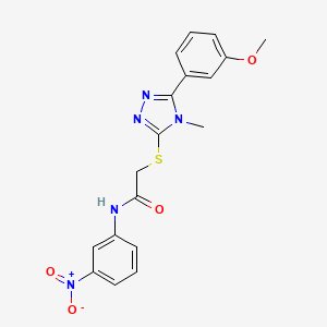 molecular formula C18H17N5O4S B3513827 2-[[5-(3-methoxyphenyl)-4-methyl-1,2,4-triazol-3-yl]sulfanyl]-N-(3-nitrophenyl)acetamide 