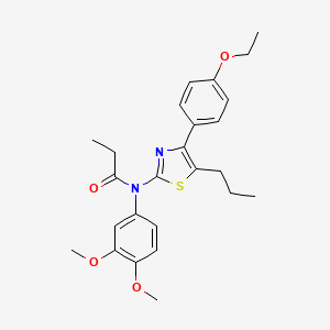 N-(3,4-dimethoxyphenyl)-N-[4-(4-ethoxyphenyl)-5-propyl-1,3-thiazol-2-yl]propanamide