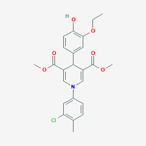 molecular formula C24H24ClNO6 B3513859 dimethyl 1-(3-chloro-4-methylphenyl)-4-(3-ethoxy-4-hydroxyphenyl)-1,4-dihydro-3,5-pyridinedicarboxylate 